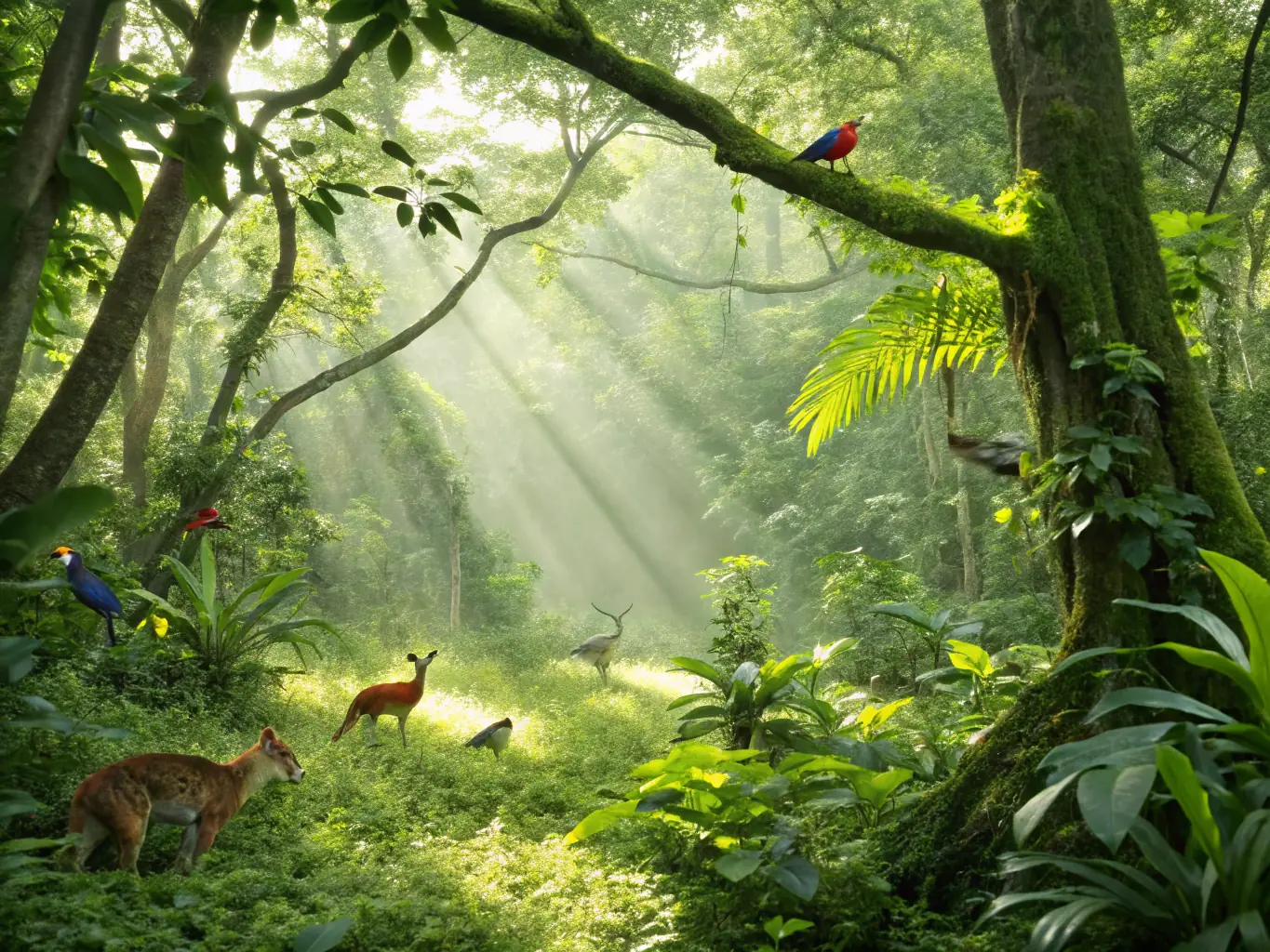 A group of members participating in a wildlife conservation project, planting trees and building habitats in a protected area managed by HENRI MACAIGNE HUNTING SOCIETY.